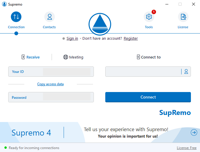 Supremo assistenza remota pagina iniziale